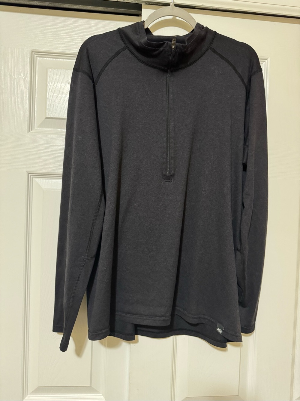 REI Men's Black Quarter-Zip Performance Sweater